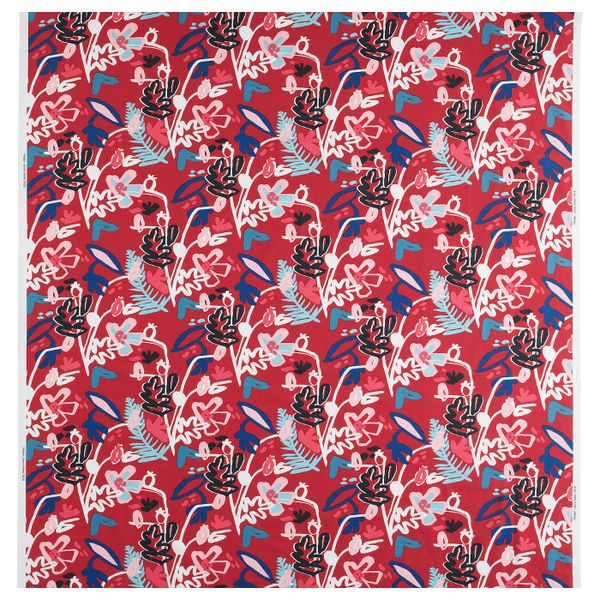 Ткань, красный/разноцветный 150 см IKEA MÅLARBORSTE МОЛАРБОРСТЕ 904.474.35 - фото 1