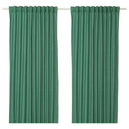 Гардины, 2 шт., зеленый 145x300 см IKEA ANNALOUISA АННАЛУИЗА 704.108.24
