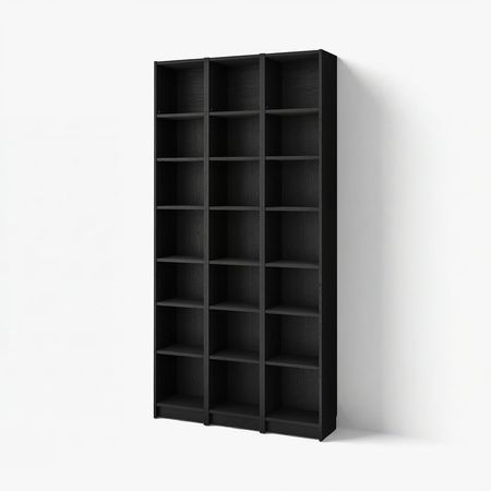 BILLY Стеллаж с дополнительными модулями - чёрный под дуб 120x28x237 см