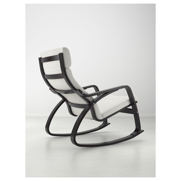 Кресло-качалка ПОЭНГ, черно-коричневый, Финнста белый - фото 3