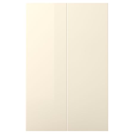 Дверца для напольного углового шкафа, 2 штуки РИНГУЛЬТ, глянцевый кремовый (25x80 см)