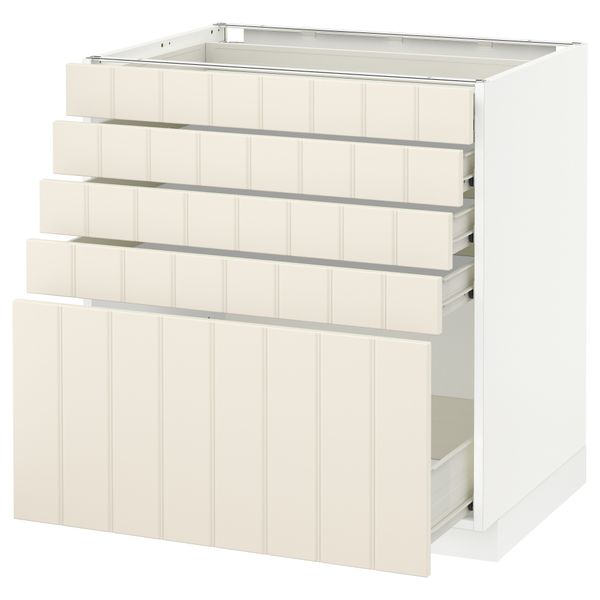 Напольный шкаф с 5 ящиками МЕТОД / ФОРВАРА, белый, Хитарп белый с оттенком - схема-чертеж с размерами