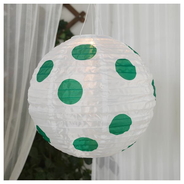 Подвесная светодиодная лампа СОЛВИДЕН, для сада шаровидный, в горошек зеленый (45 см) - фото 2