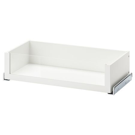 Ящик со стеклянной фронтальной панелью, белый 75x35 см IKEA KOMPLEMENT КОМПЛИМЕНТ 804.340.18