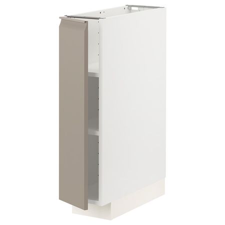 METOD Напольный шкаф с полками - белый/Upplöv матовый темно-бежевый 20x60 см