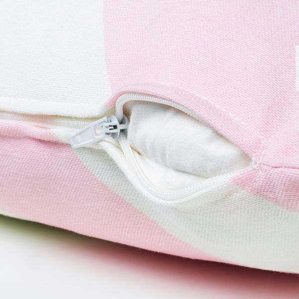 Чехол на подушку, 50x50 см, розовый-белый, полоска IKEA LAGERMISPEL 605.551.72 - фото 4