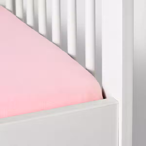LEN Простыня натяжн для кроватки - белый/розовый 60x120 см - фото 3