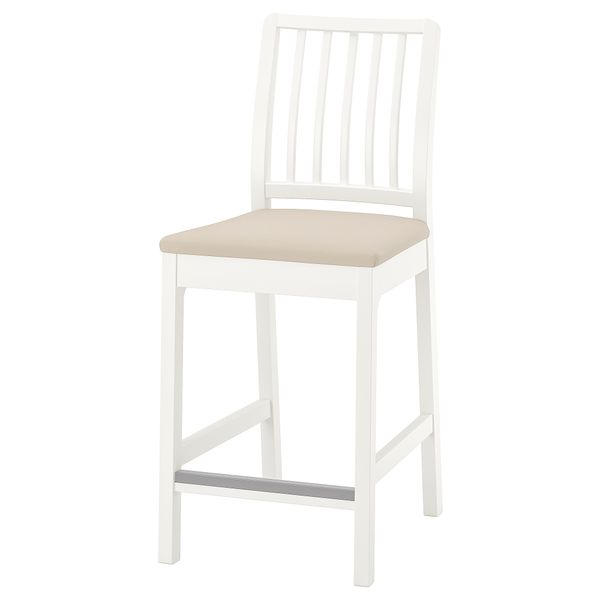 Стул барный, белый, Hakebo бежевый, 62 см IKEA EKEDALEN ЛЕН ЭКЕДАЛЕН 794.294.66 - фото 2