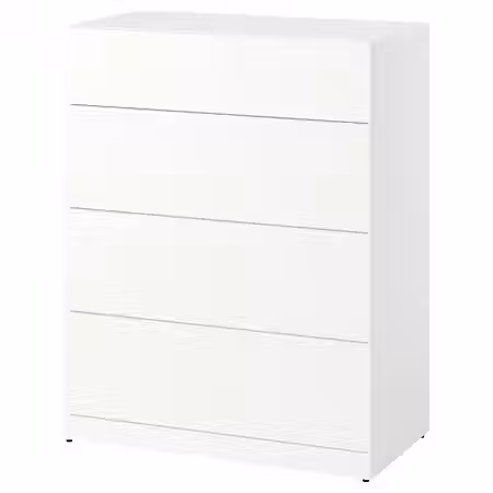 LASTARE ЛАСТАРЕ Комод с 4 ящиками - белый 80x42x100 см