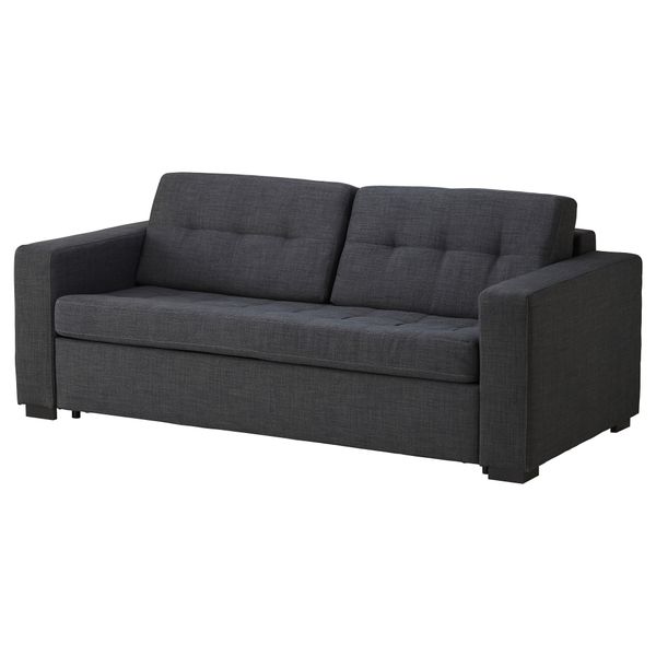 Диван-кровать 3-местный КЛАГСТОРП / ЛЭННЭС, Бальг темно-серый - фото 1