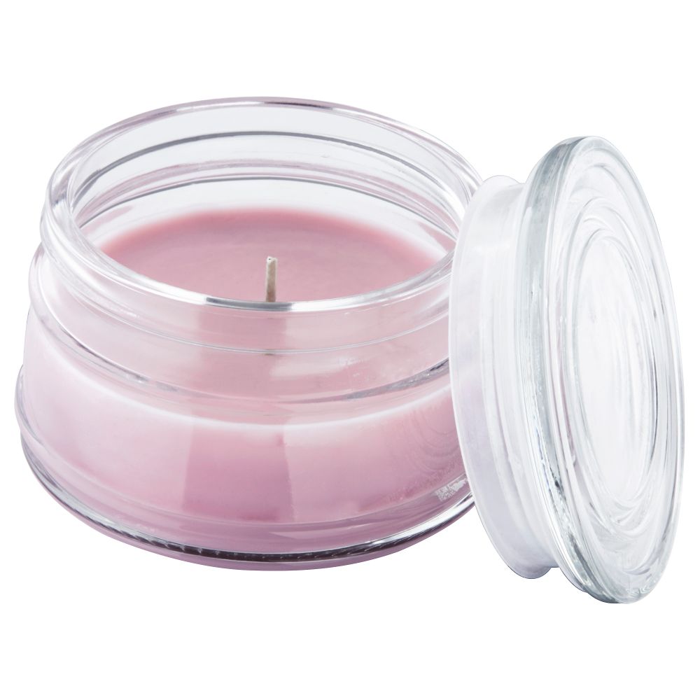 Ароматическая свеча в стакане ЛУГГА, Цветение розовый (7.5 см) - фото 1