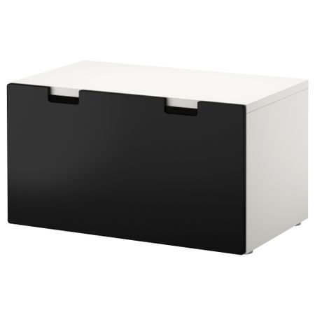 Скамья с ящиком СТУВА, белый, черный (90x50x50 см)