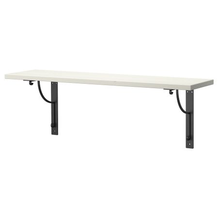 Полка навесная ЭКБИ ХЕМНЭС / ЭКБИ ХОЛЬ, белый, черный (79x19 см)