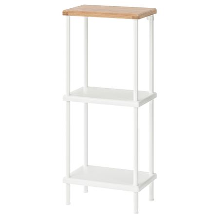 Секция полок ДИНАМ, белый, рисунок бамбука (40x27x96 см)