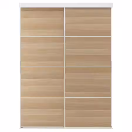 SKYTTA / MEHAMN Дверь раздвижная, комбинация - белый/двусторонний под беленый дуб 152x205 см