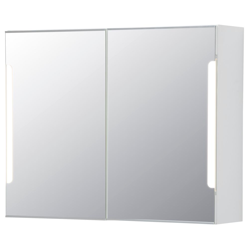 Зеркальный шкафчик, 2 дверцы, подсветка СТОРЙОРМ, белый - фото 1