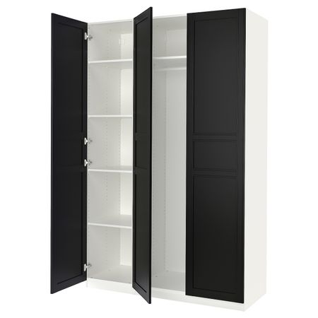 Гардероб, комбинация, белый/антрацит 150x60x236 см IKEA PAX ПАКС / FLISBERGET ФЛИСБЕРГЕТ 694.802.81