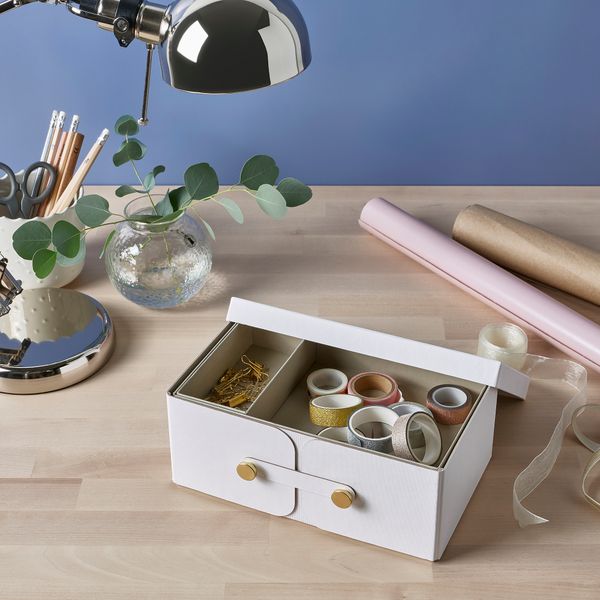 Ящик с отделениями, белый, 25x16x10 см IKEA SPINNROCK 105.430.49 - фото 4