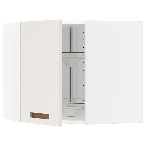 Угловой навесной шкаф с вращающейся секцией МЕТОД, белый, Мэрста белый - схема-чертеж с размерами