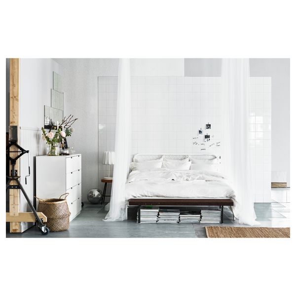 Комод с 8 ящиками НОРДЛИ, белый (120x97 см) - фото 5