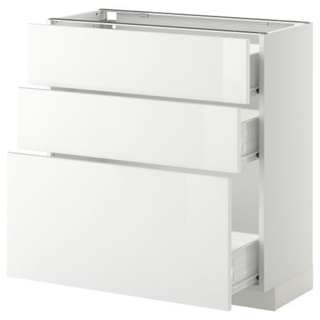 Напольный шкаф с 3 ящиками МЕТОД / ФОРВАРА, белый, Рингульт белый