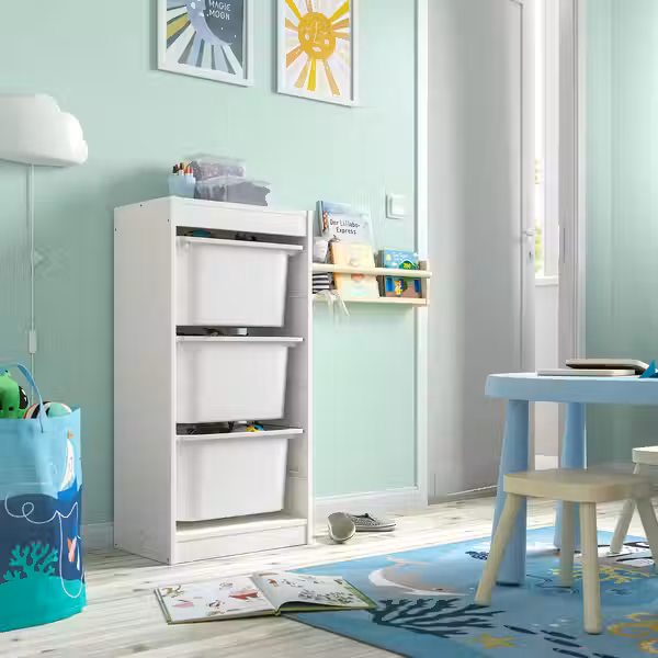 TROFAST Комбинация д/хранения+контейнеры - белый/белый 46x30x94 см - фото 2