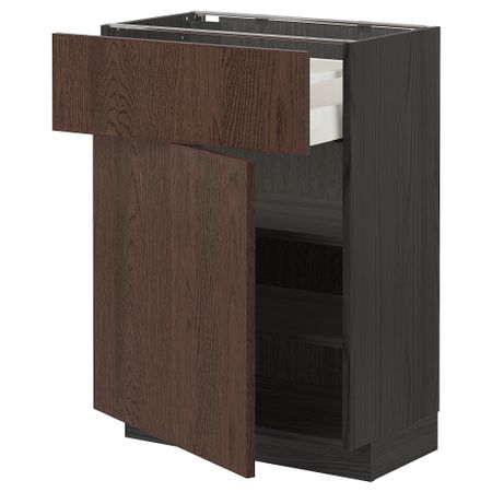 Напольный шкаф с ящиком, дверцей, 60x37 cm IKEA METOD МЕТОД, MAXIMERA МАКСИМЕРА 694.688.11