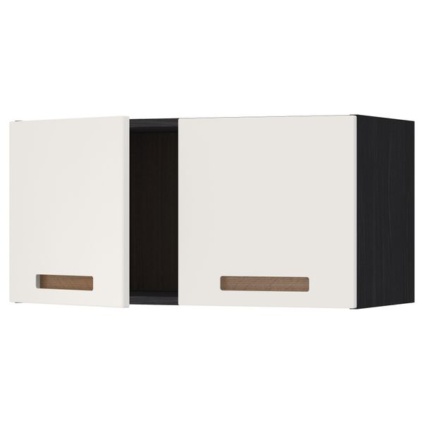 Навесной шкаф с 2 дверями МЕТОД, черный, Мэрста белый (80x40 см) - схема-чертеж с размерами
