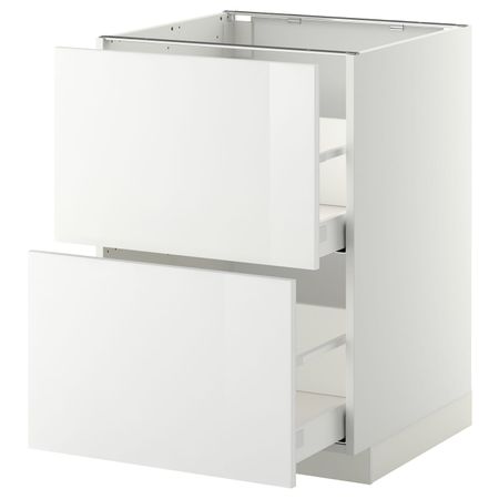 Напольный шкаф 2 форнтальных, 2 высоких ящ, белый/Рингульт белый 60x60 см IKEA METOD МЕТОД / MAXIMERA МАКСИМЕРА 792.343.79