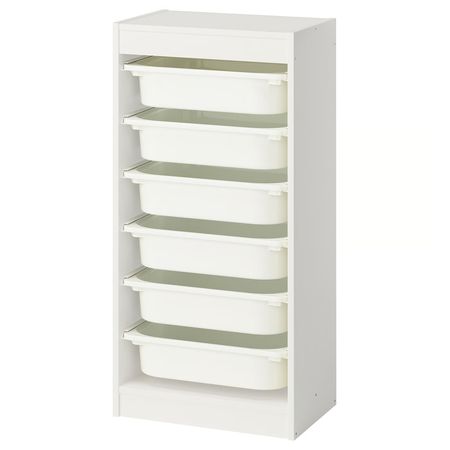TROFAST Комбинация д/хранения+контейнеры - белый/белый 46x30x94 см