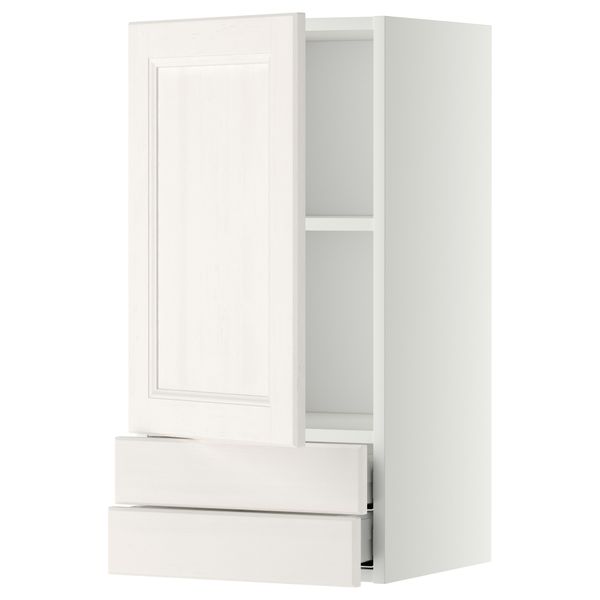 Навесной шкаф с дверцей, 2 ящика МЕТОД / МАКСИМЕРА, белый, Лаксарби белый - фото 1