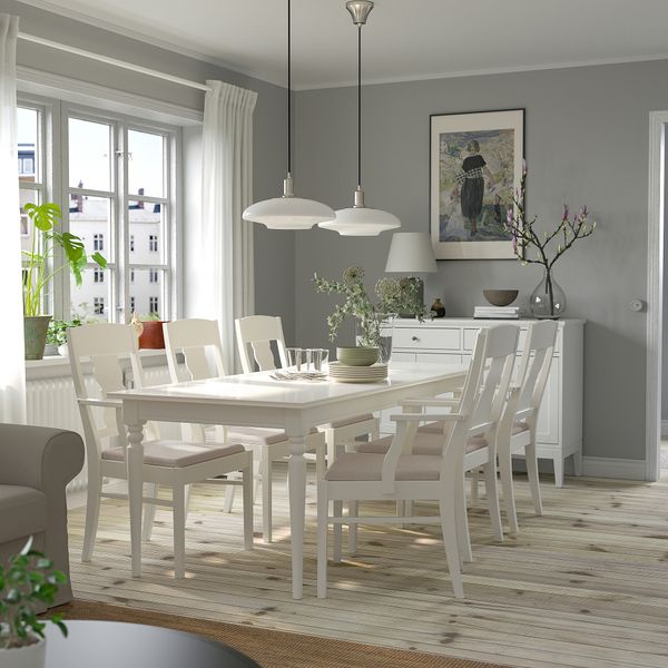 Стол и 6 стульев, 155, 215 cm IKEA INGATORP ИНГАТОРП, INGATORP ИНГАТОРП 994.828.15 - схема-чертеж с размерами