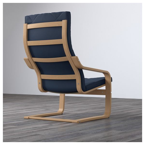 Кресло ПОЭНГ, дубовый шпон, Эдум темно-синий - фото 3