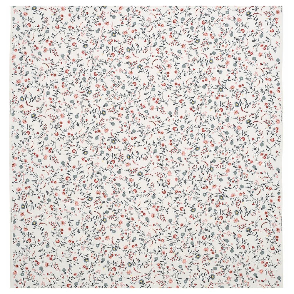 Ткань, белый/с цветочным орнаментом 150 см IKEA KALKBRÄKEN КАЛЬКБРЭКЕН 804.728.16 - фото 1
