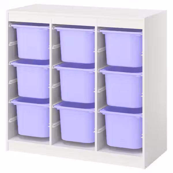 TROFAST Комбинация д/хранения+контейнеры - ширма/белый сиреневый 99x44x94 см - фото 1