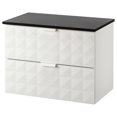 Шкаф для раковины с 2 ящ, Решён белый, антрацит 82x49x60 см IKEA ГОДМОРГОН / ТОЛКЕН 692.954.86