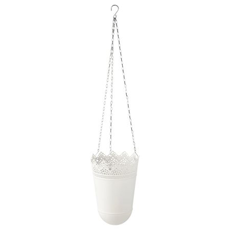 Кашпо подвесное, для дома, улицы/белый с оттенком 12 см IKEA SKURAR СКУРАР 603.719.79
