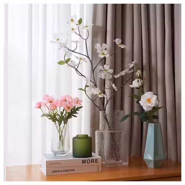 SMYCKA Цветок искусственный - д/дома/улицы/Роза белый 65 см - фото 5