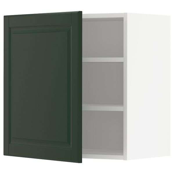 Шкаф навесной с полкой, белый/Будбин темно-зеленый 60x60 см IKEA METOD МЕТОД 993.122.29 - фото 1