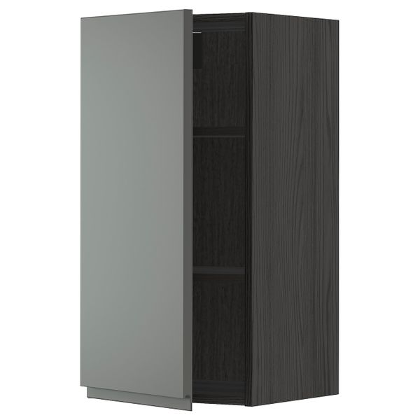 Шкаф навесной с полкой, черный/Воксторп темно-серый 40x80 см IKEA МЕТОД 393.107.99 - схема-чертеж с размерами