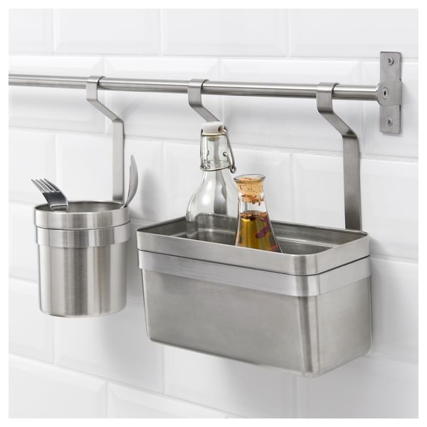 Контейнер ГРУНДТАЛЬ, нержавеющ сталь (25x13x28 см) - схема-чертеж с размерами