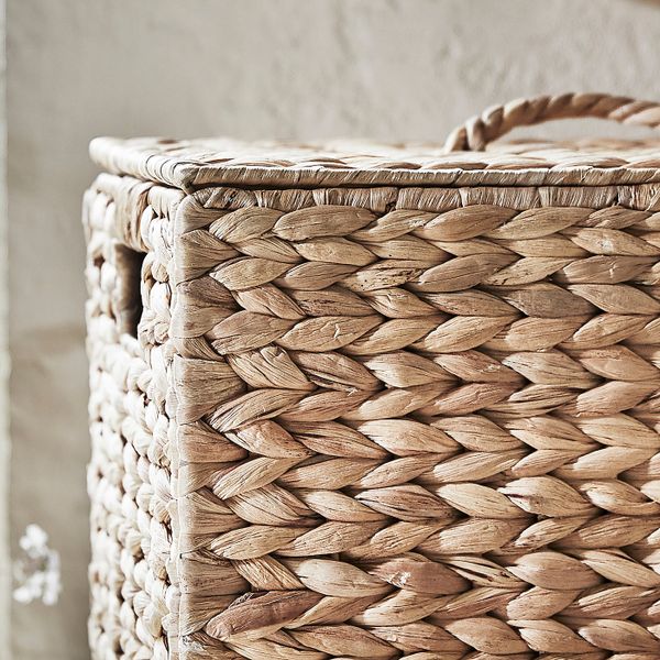 Коробка с крышкой, водный гиацинт 35x25x25 см IKEA INSVEP ИНСВЕП 604.768.01 - фото 2