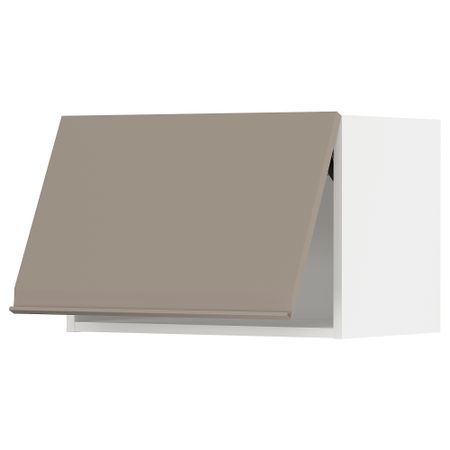 Навесной горизонтальный шкаф, белый, Upplöv матовый темно-бежевый, 60x40 см IKEA METOD МЕТОД 994.925.22