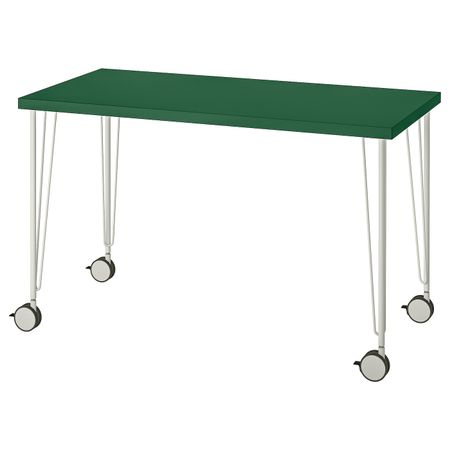 Стол, зеленый, белый 120x60 см IKEA LINNMON ЛИННМОН / KRILLE КРИЛЛЕ 893.355.18