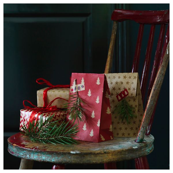 Скотч ВИНТЕР 2018, с рисунком, красный (5 м 3 шт) - фото 2