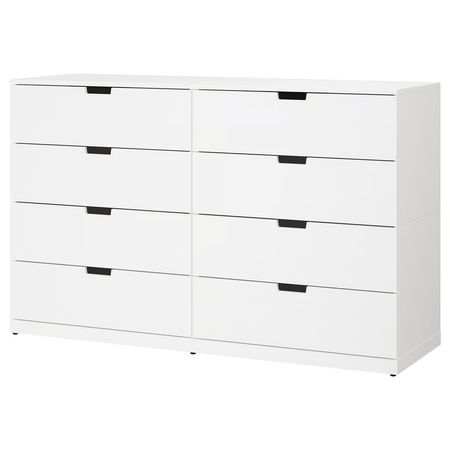NORDLI Комод с 8 ящиками - белый 160x99 см