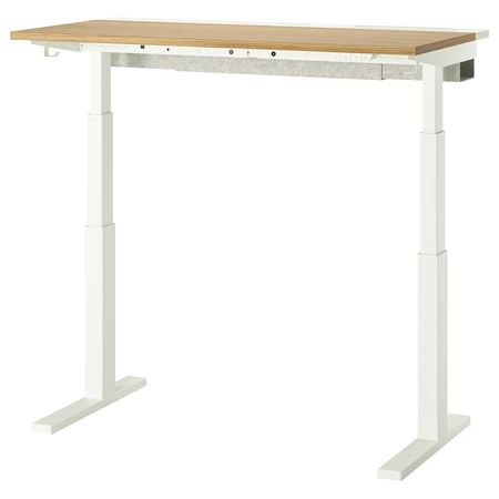 MITTZON Стол/трансф - электрический дубовый шпон/белый 120x60 см