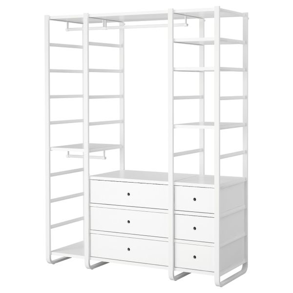 Гардероб, комбинация, белый 165x55x216 см IKEA ELVARLI ЭЛВАРЛИ 792.039.76 - фото 1
