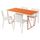 Стол и 4 стула РЮДЕБЭКК/БЭККАРИД / МЕЛЬТОРП, оранжевый, белый (150 см)