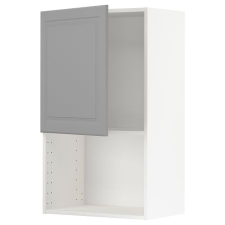 Навесной шкаф для СВЧ-печи, белый, Bodbyn серый, 60x100 см IKEA METOD МЕТОД 494.646.92